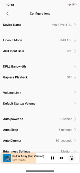 Les réglages audio avancés disponibles dans l'application MA Remote