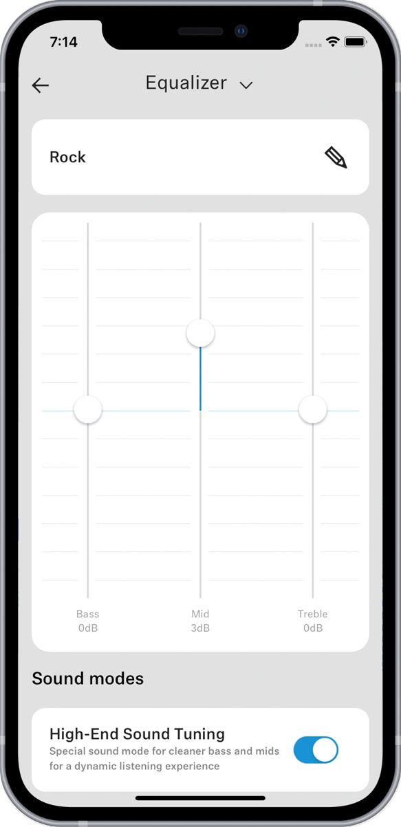 Application Sennheiser Smart Control avec égaliseur intégré