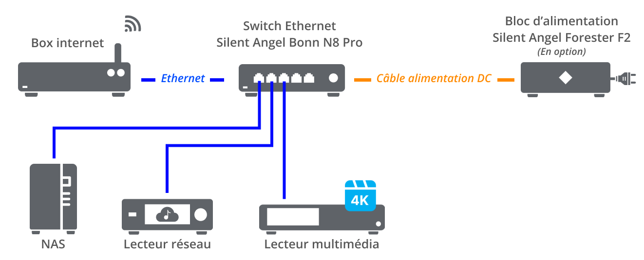 Mise en place du switch ethernet Silent Angel Bonn N8 Pro